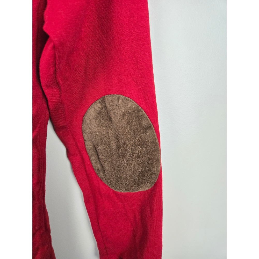 Lauren Ralph Lauren Red Long Sleeve Crew Neck Top,Suede Shoulder Elbow Patches M - Picture 8 of 8